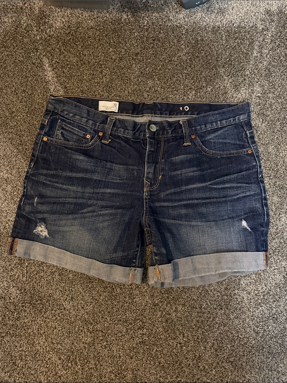 Women’s Dark Blue Roll-Cuff Denim Shorts